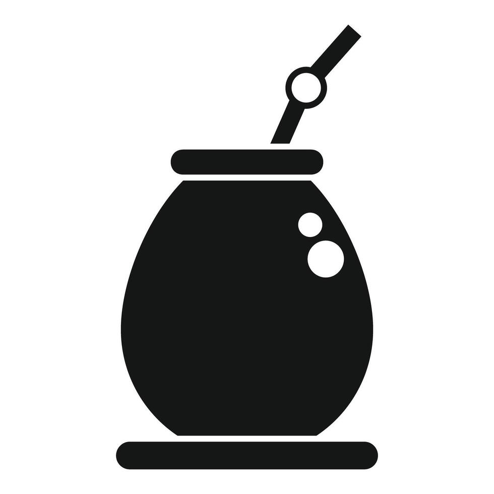 Calabash with bombilla representing south american yerba mate infusion vector