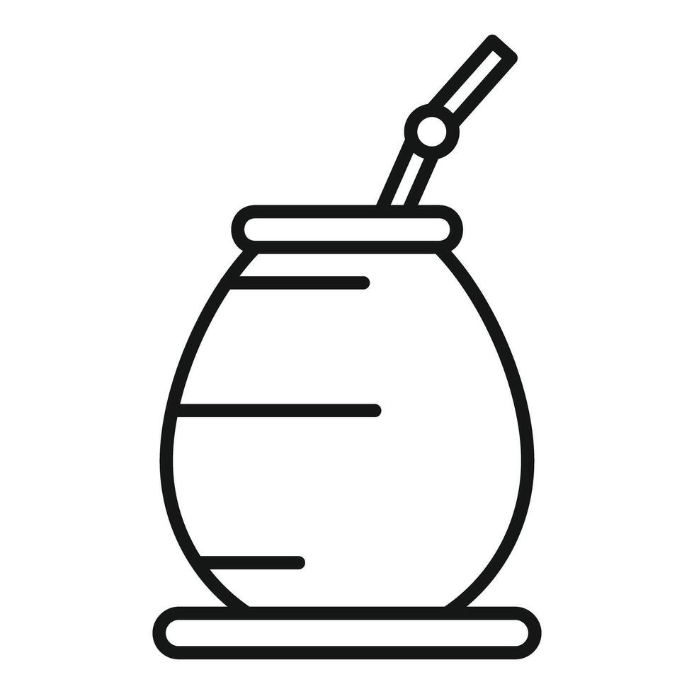 Calabash with bombilla for drinking yerba mate vector
