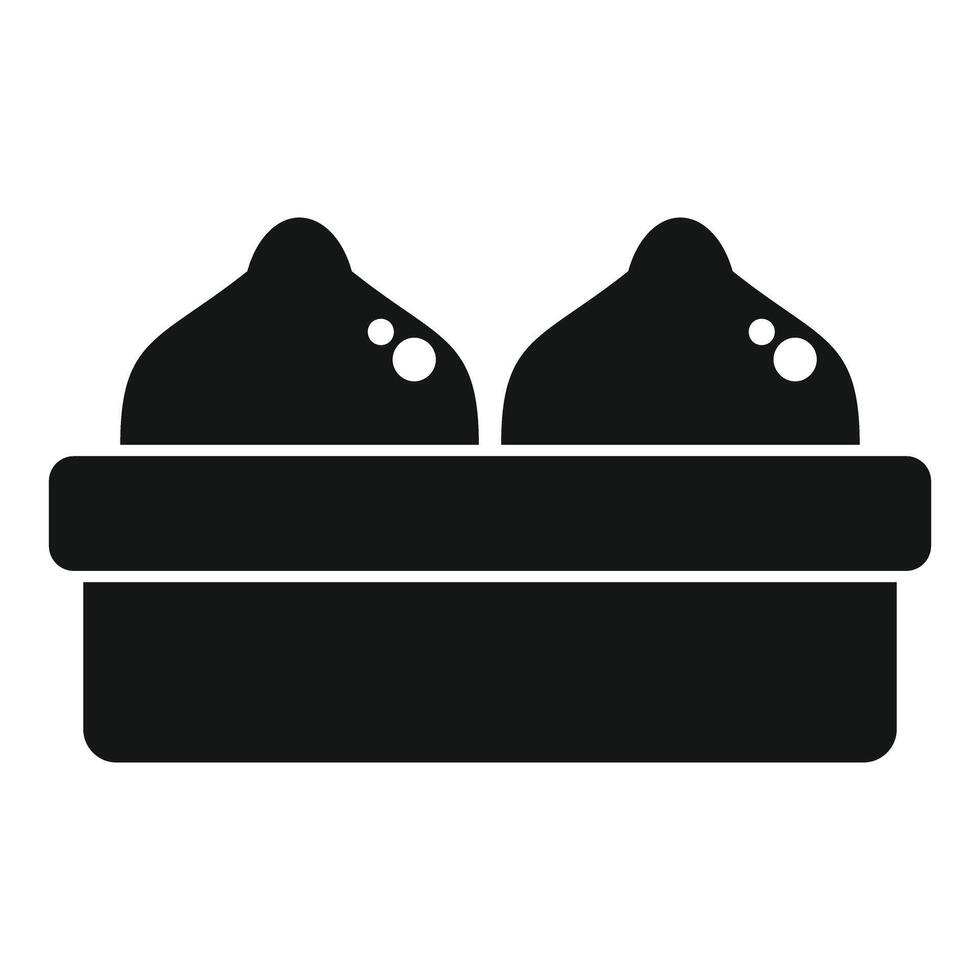 Two round loaves of bread rising in proving basket for sourdough baking vector