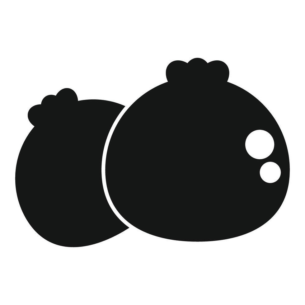 Simple black and white icon of two blueberries vector