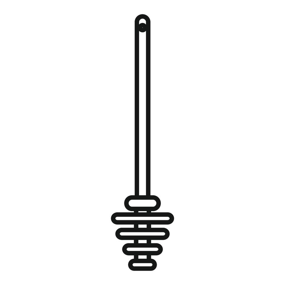 Honey dipper stick icon, line style design vector