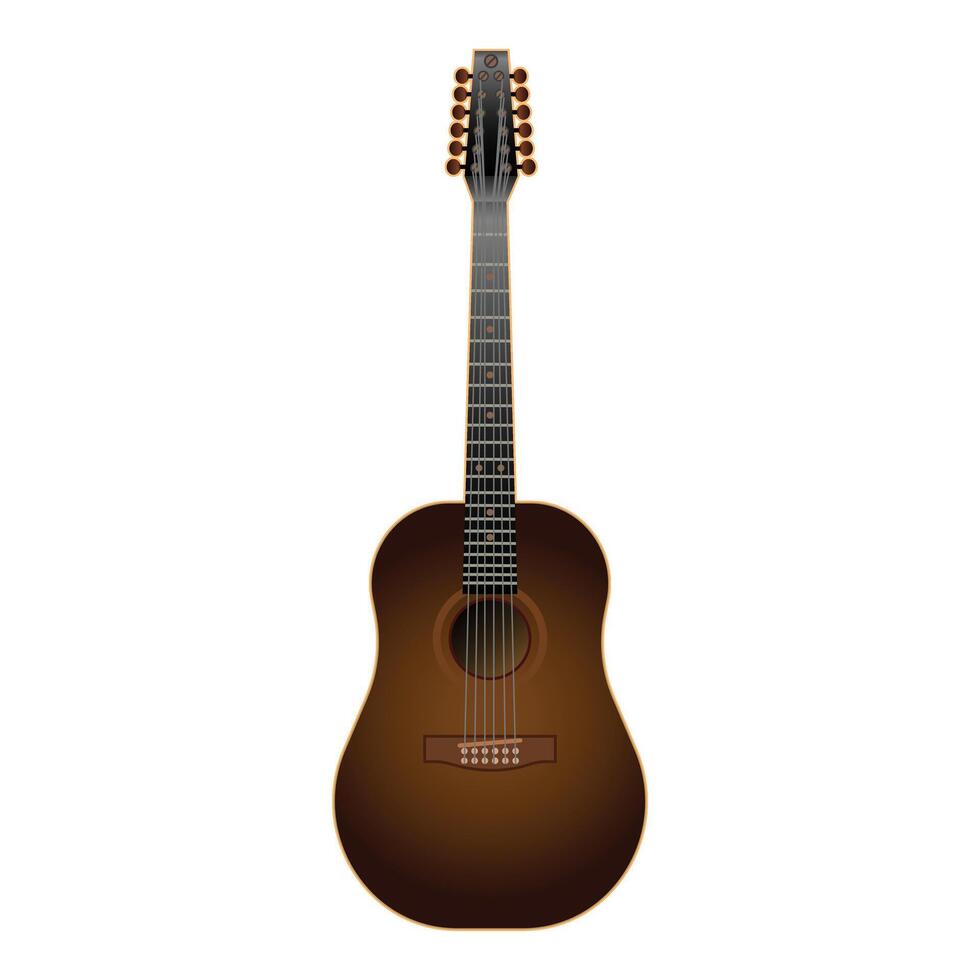 Classic twelve string guitar isolated on white vector