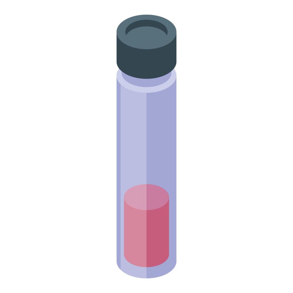 Isometric medical test tube filled with red liquid for scientific experiment vector