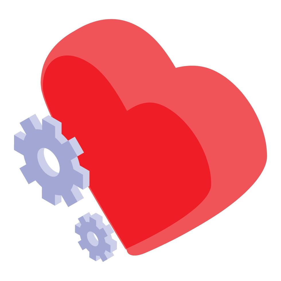 This isometric illustration represents the complex workings of love and emotions vector