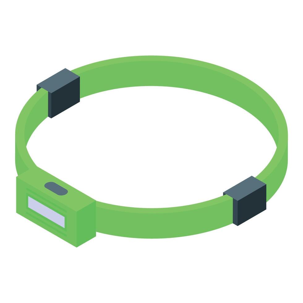 Green headlamp flashlight for hiking and camping is shining brightly vector