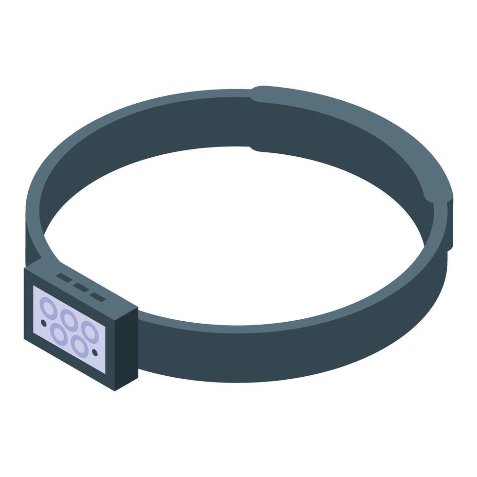 Electronic dog training collar with remote control for obedience training isometric view vector