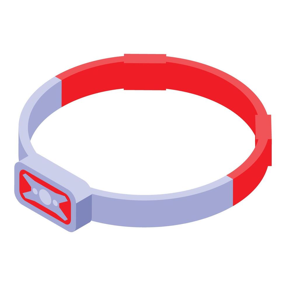 Red led flashing dog collar for night time visibility vector
