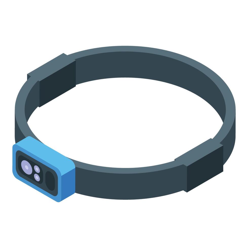 Headlamp with adjustable strap for illuminating dark environments vector