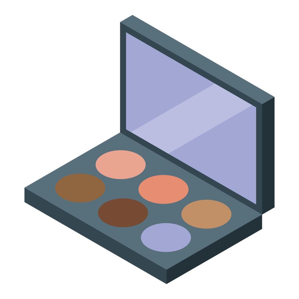 Eyeshadow palette isometric showing makeup and beauty vector