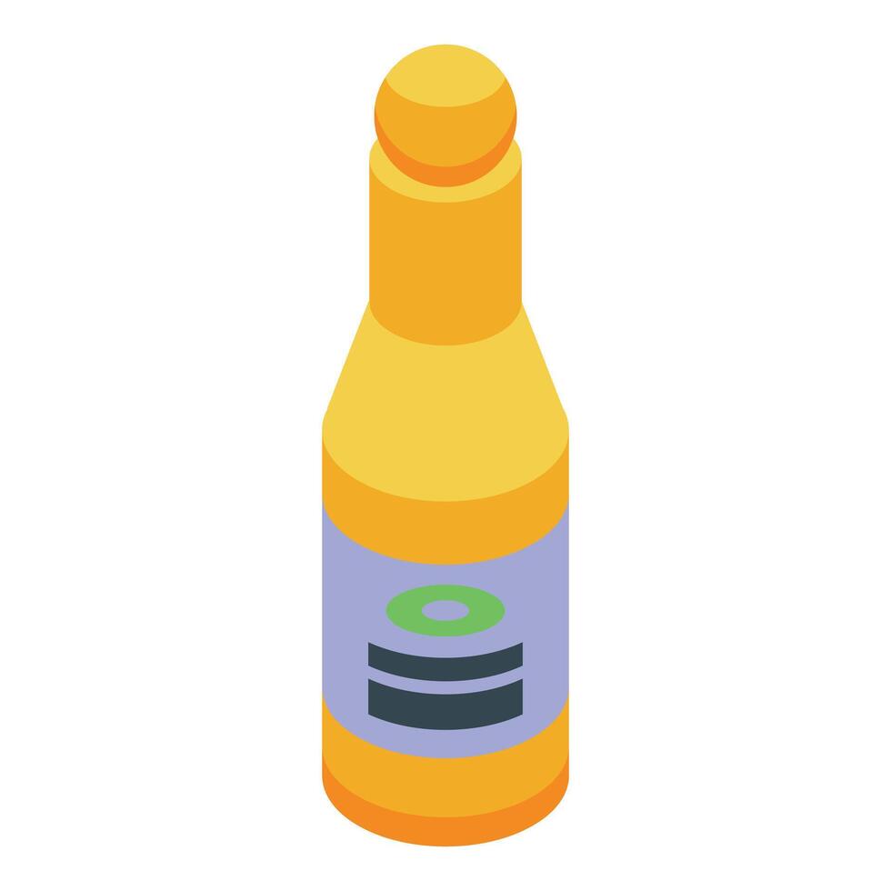 Yellow bottle of mustard or honey mustard is standing up with a blank label for your design vector