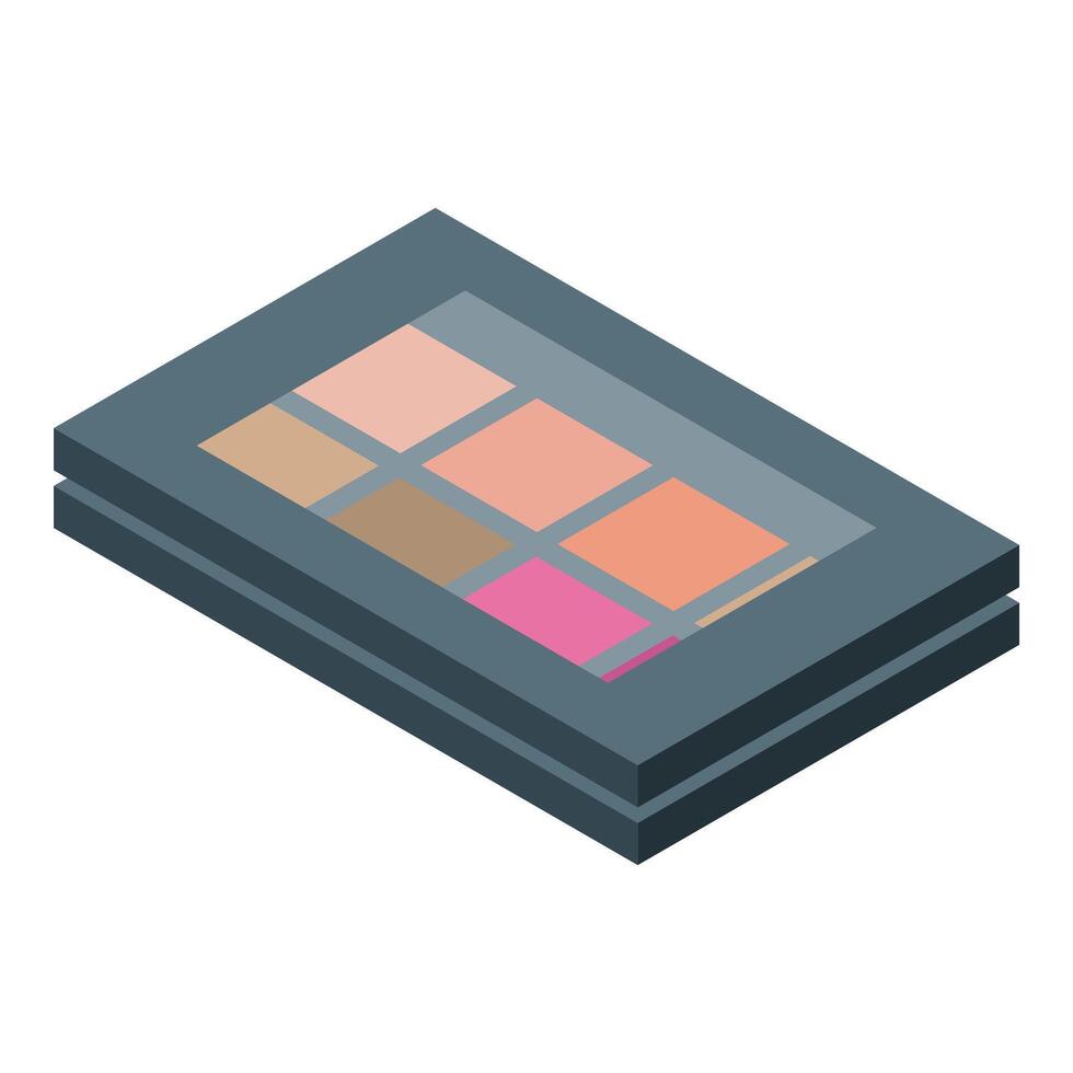 Eyeshadow palette showing colorful makeup for beauty routine vector