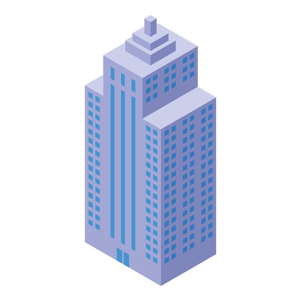 Modern office building standing tall with blue windows vector