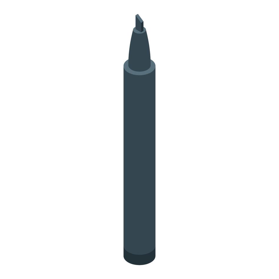 Isometric view of a closed black marker standing up vector
