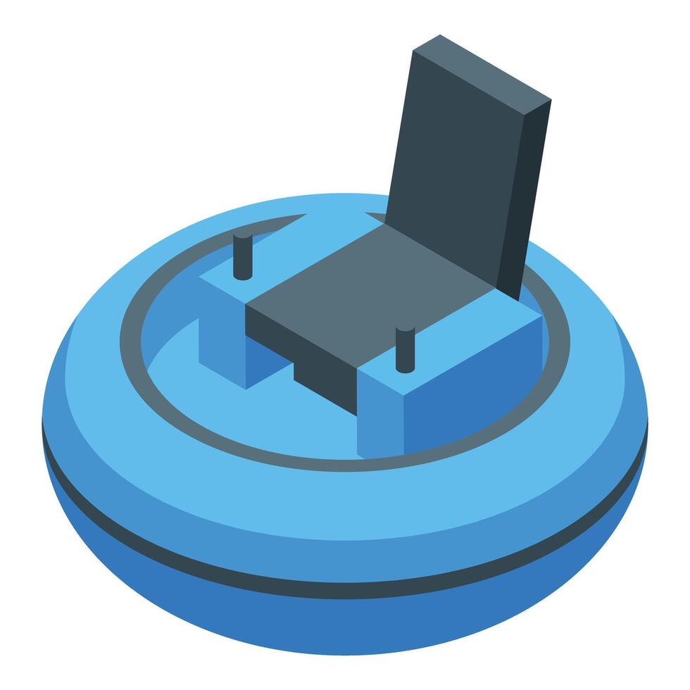 Futuristic single seat autonomous vehicle isometric illustration vector
