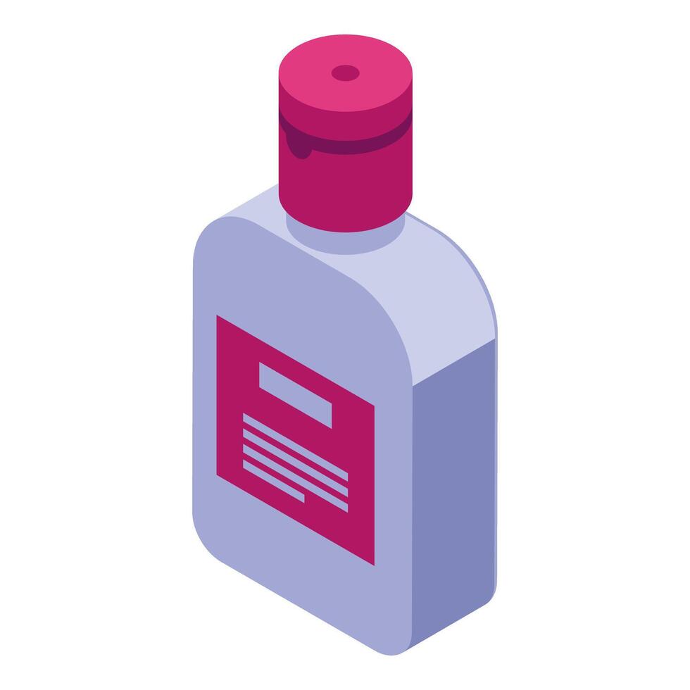 Isometric style illustration of a shampoo or lotion bottle vector