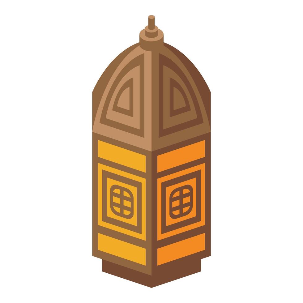 Traditional arabic lantern shining with warm light for ramadan celebration vector