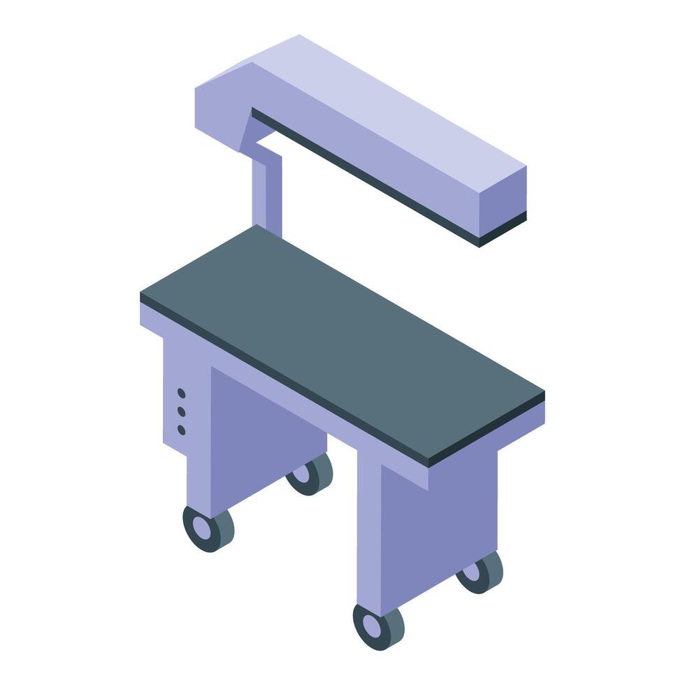 Modern medical examination table with lamp for hospital diagnosis and treatment vector
