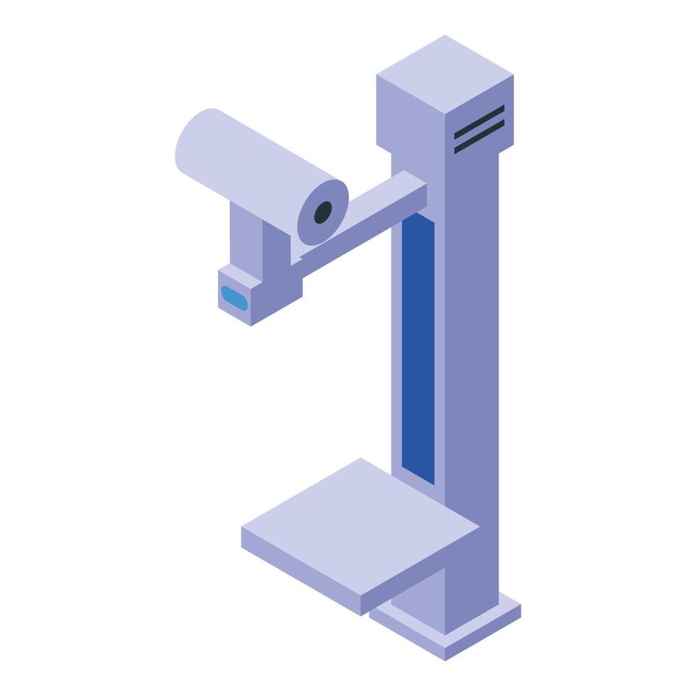 Modern medical equipment x ray machine standing in hospital room vector