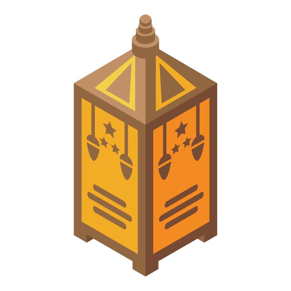 Traditional arabic lantern with stars for celebrating ramadan kareem vector