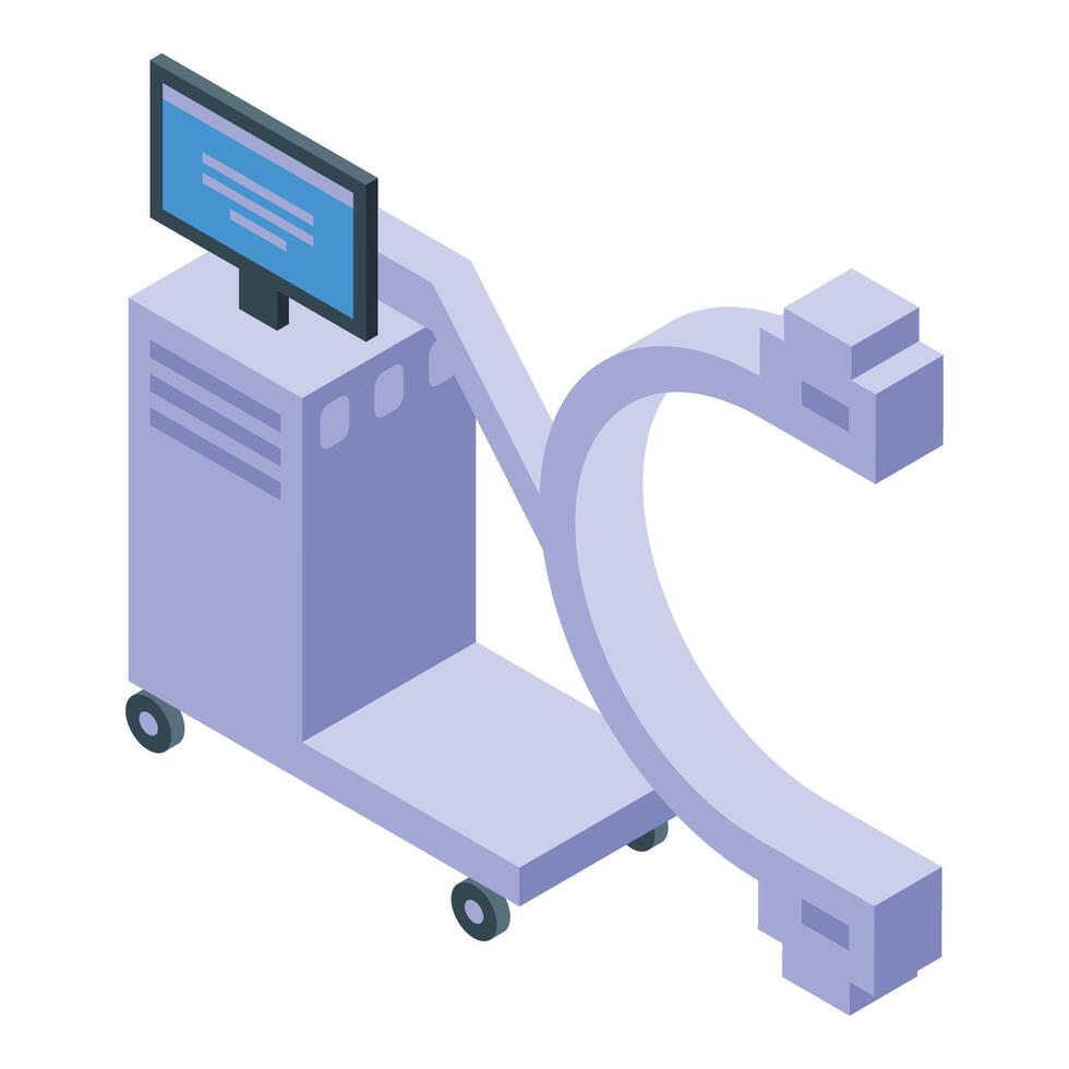 Mri machine scanning a patient for diagnosis in a hospital vector