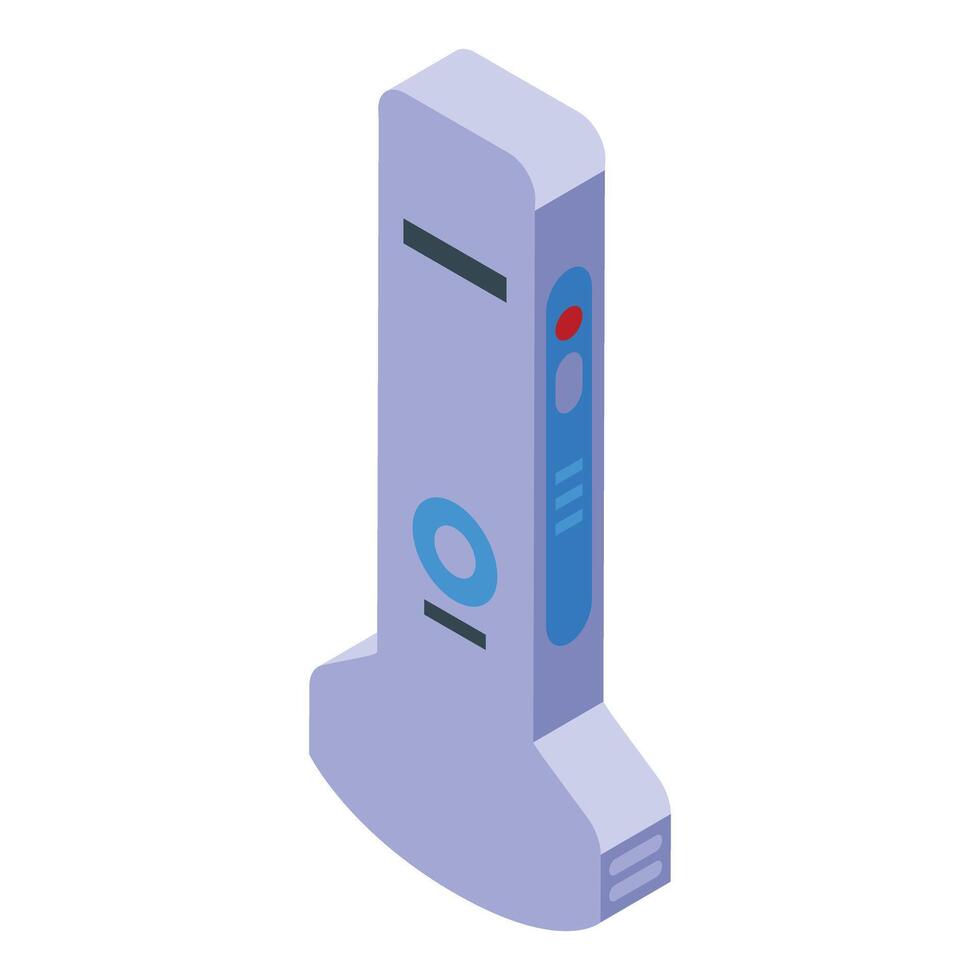 Modern internet router standing on white background in isometric view vector