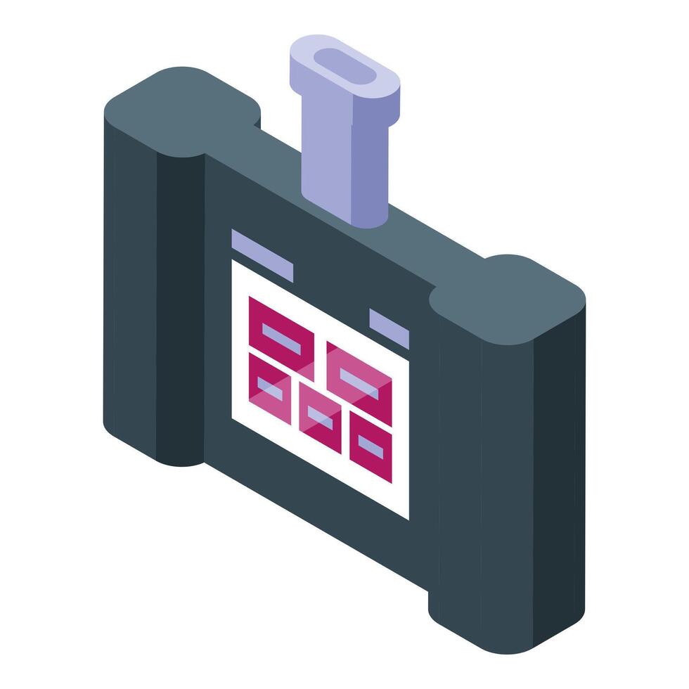 Electronic device with buttons and antenna is transmitting data wirelessly vector