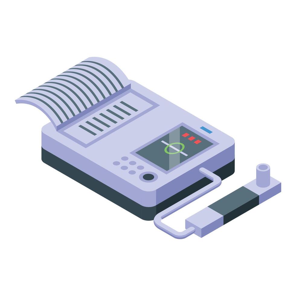 Electrocardiograph printing out electrocardiogram with electrodes for measuring heart rate vector