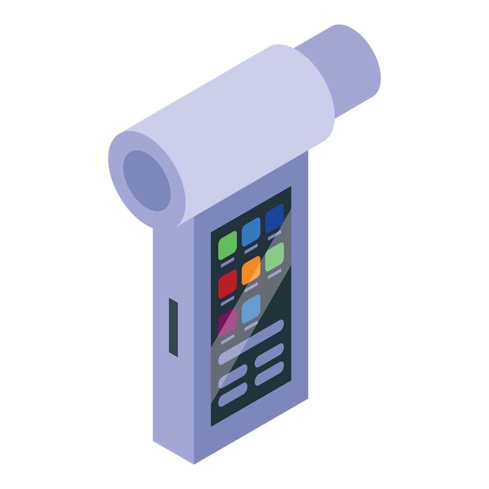 Electronic device with buttons and display is shooting with a big lens vector