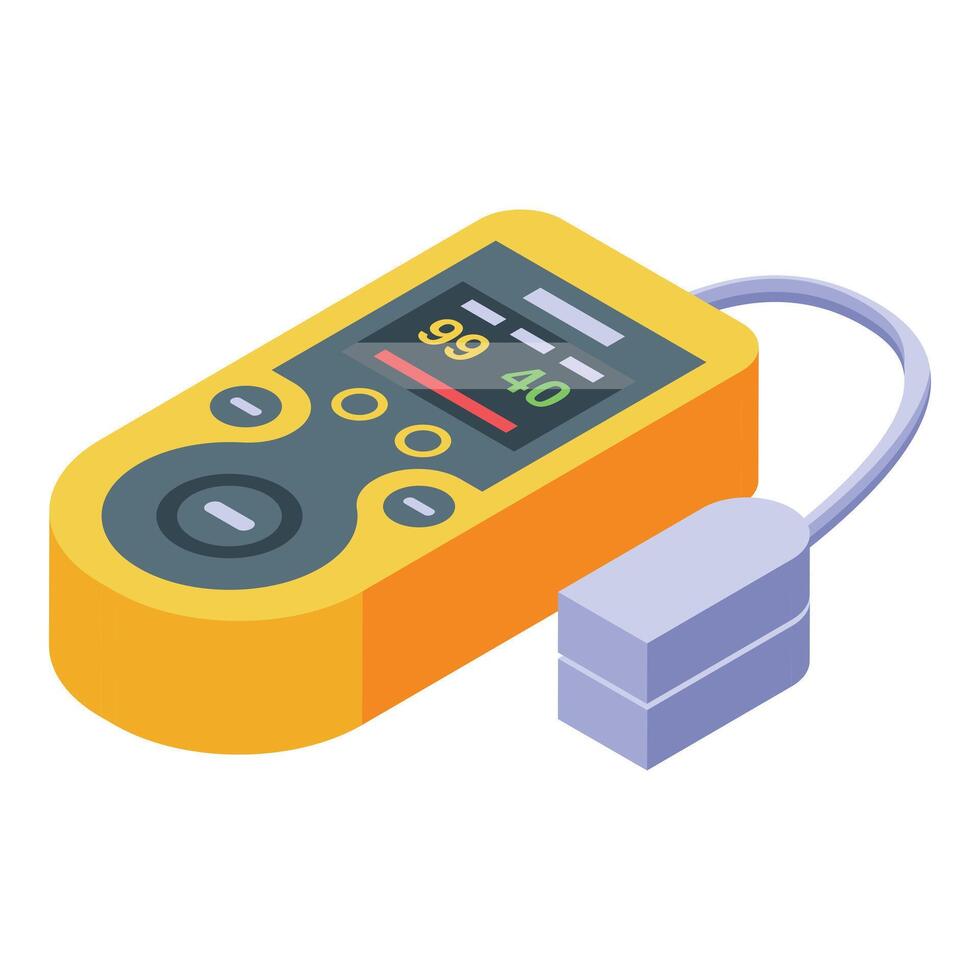 Pulse oximeter showing oxygen saturation level vector