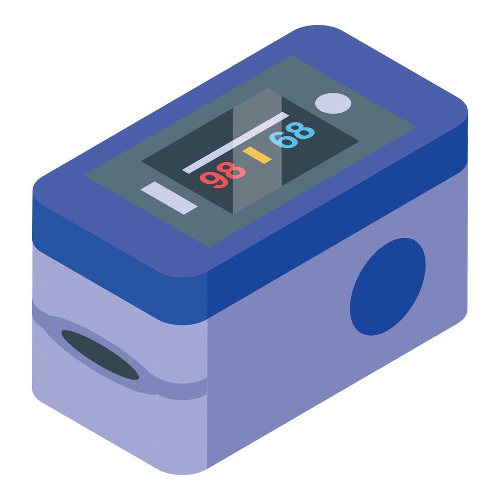 Digital pulse oximeter measuring blood oxygen saturation level vector