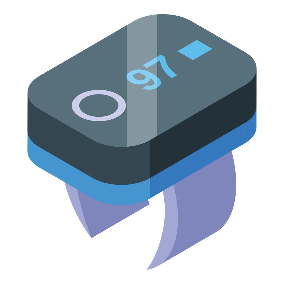 Modern smartwatch displaying oxygen level on wristband vector