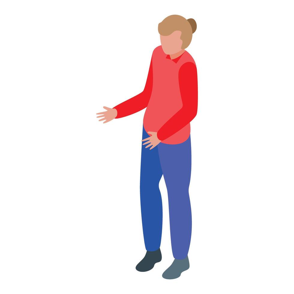 Young man giving a presentation isometric illustration vector