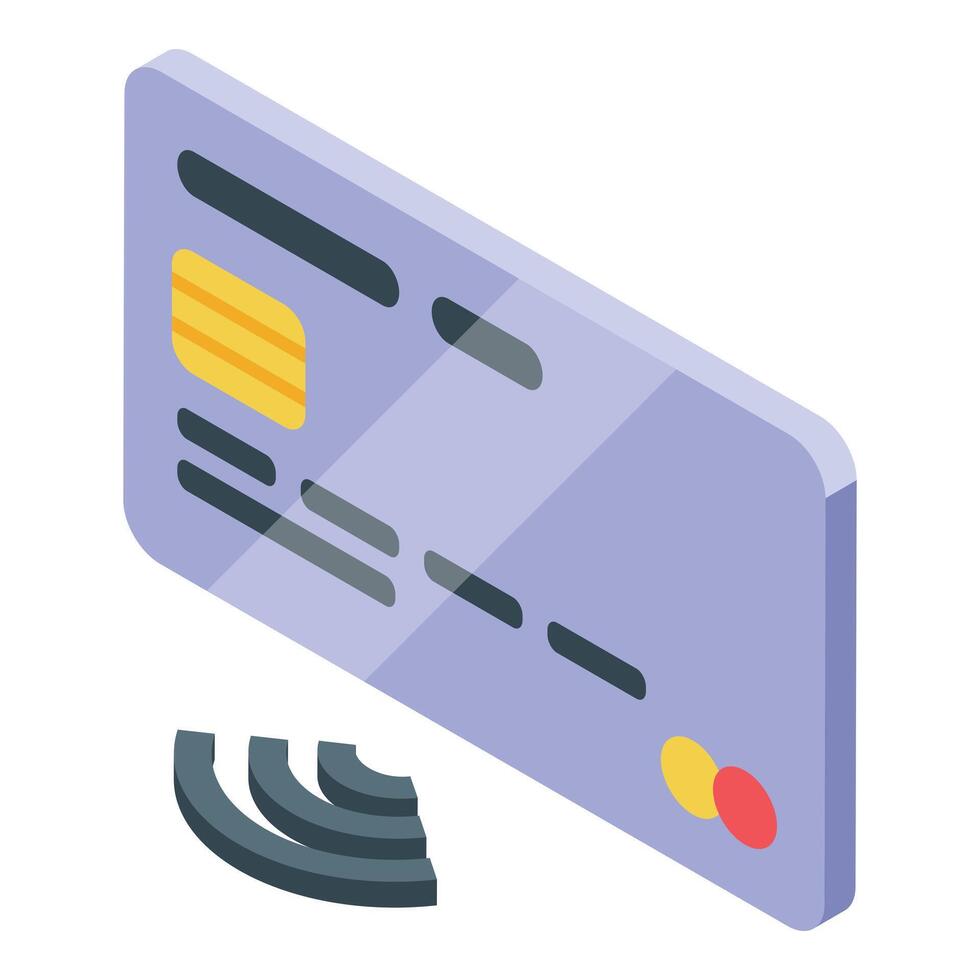 Credit card performing contactless payment using nfc technology vector