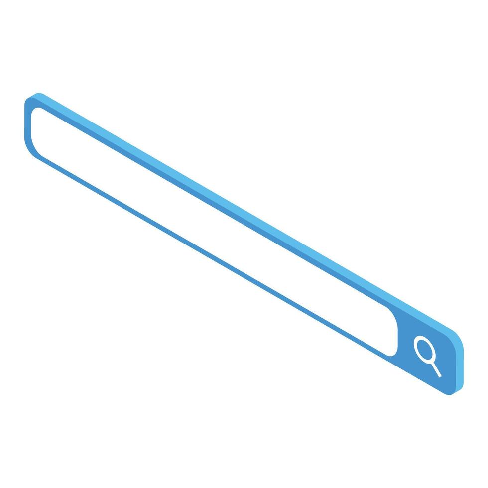 Minimalist blue search bar is placed on white background vector
