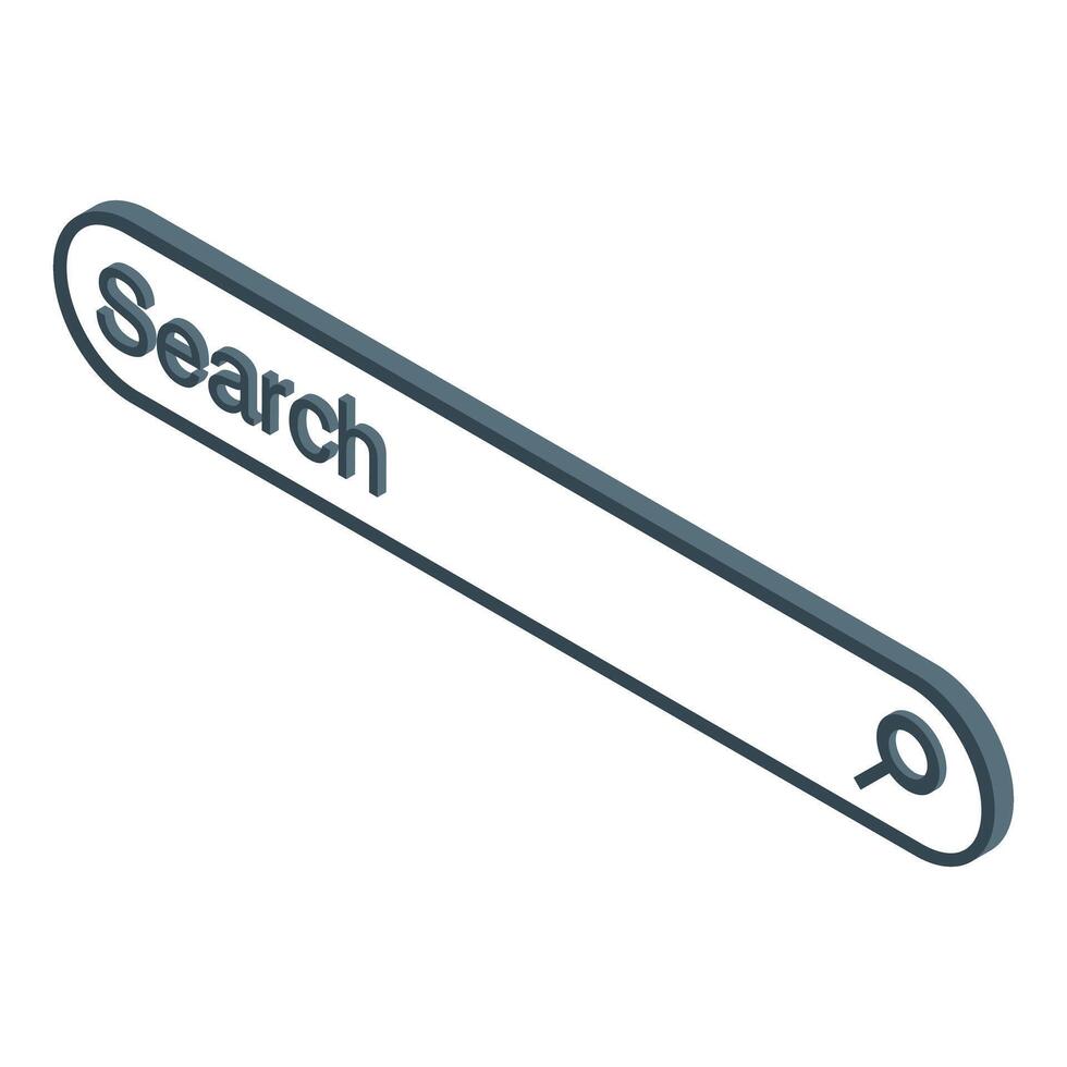 Isometric search bar icon representing online searching vector