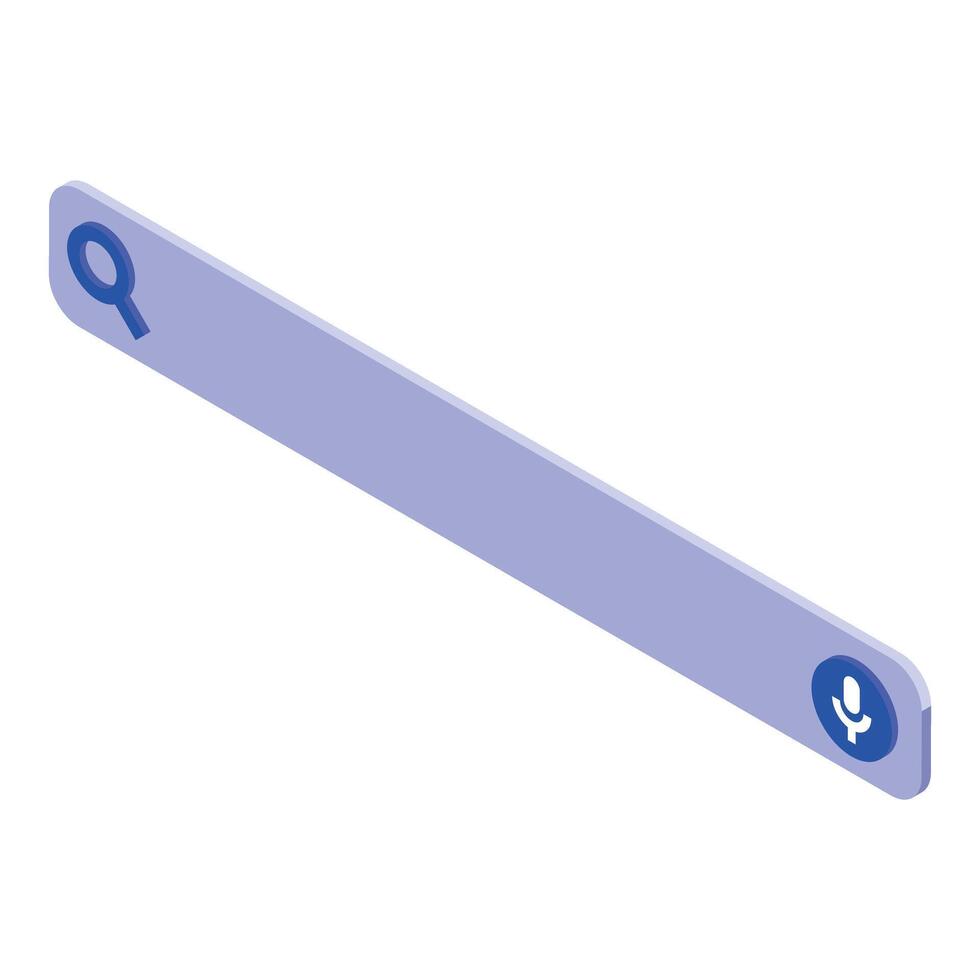 Empty search bar with magnifying glass and microphone icon for searching on the internet vector