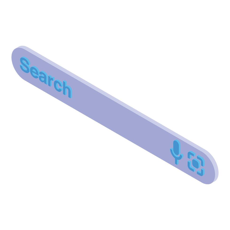 Search bar with voice and visual search isometric icon vector