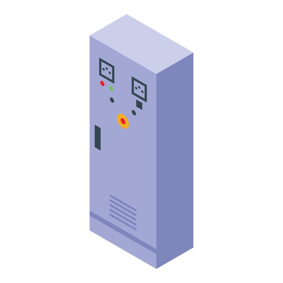 Electric panel with buttons and indicators isometric view vector
