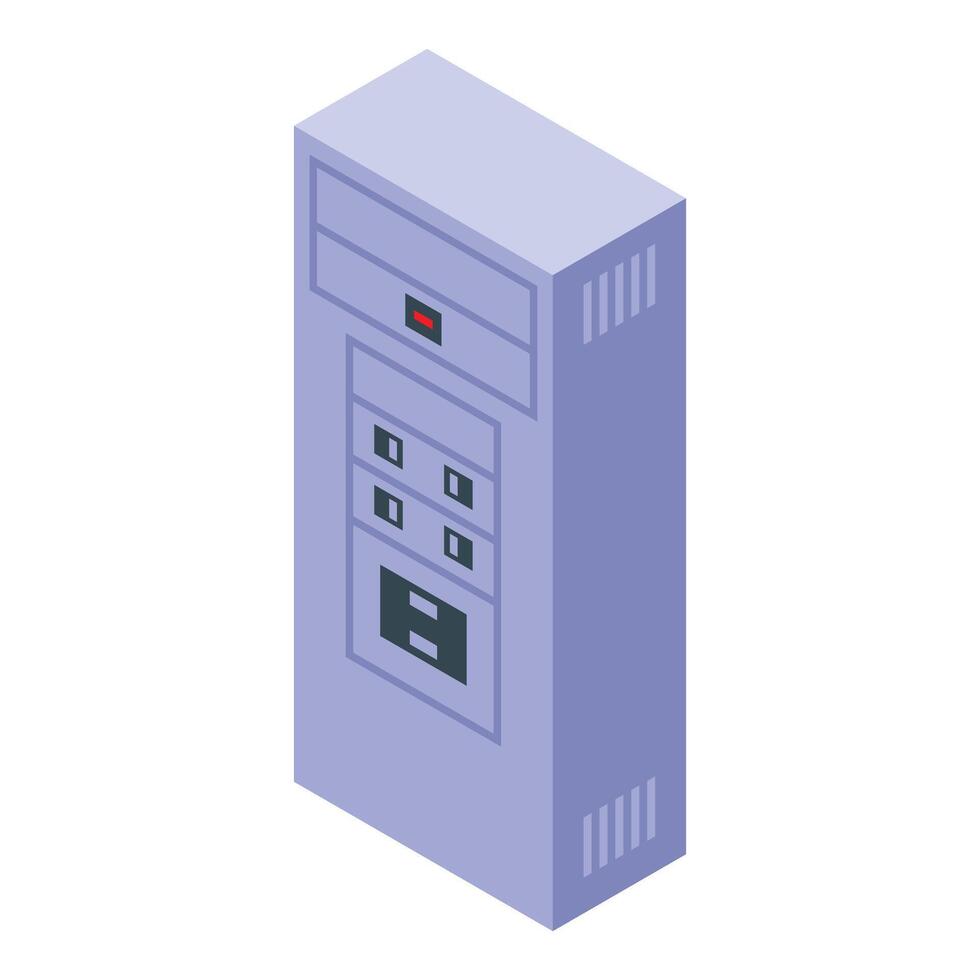 Electrical cabinet distributing electricity with fuses and switches isometric view vector