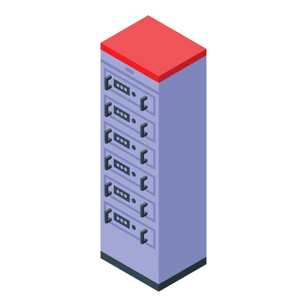 Mainframe server tower storing and processing big data vector