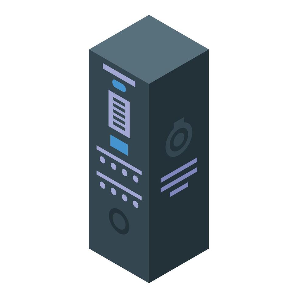 negro servidor torre operando con datos isométrica ver vector