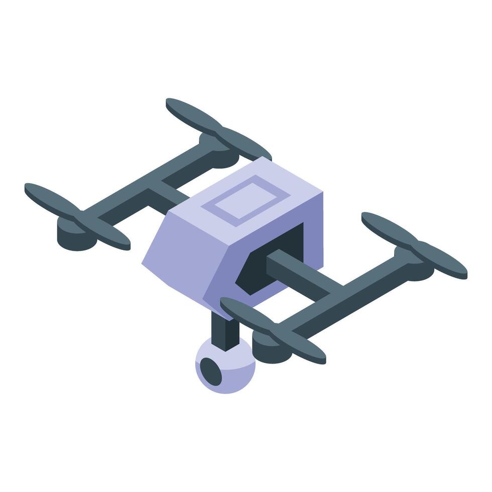 Modern drone capturing aerial footage with high quality camera vector