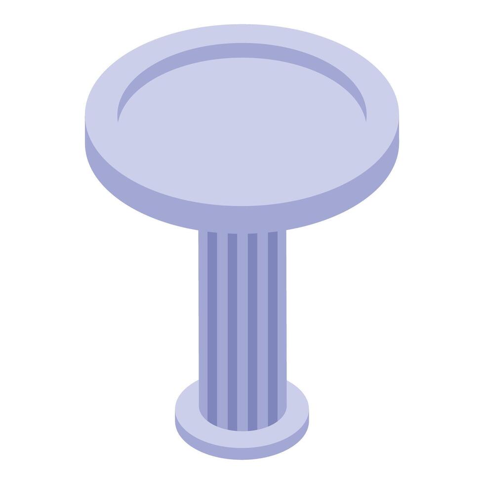 Round stone table top standing on classic fluted column base for garden decoration vector