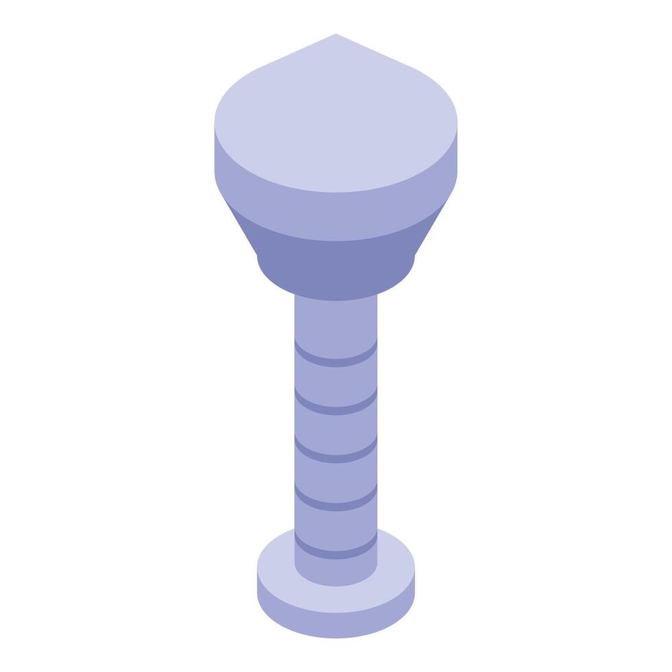 Airport control tower guiding airplanes taking off and landing vector