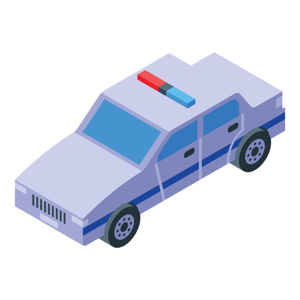 Isometric police car standing by, ready for action vector