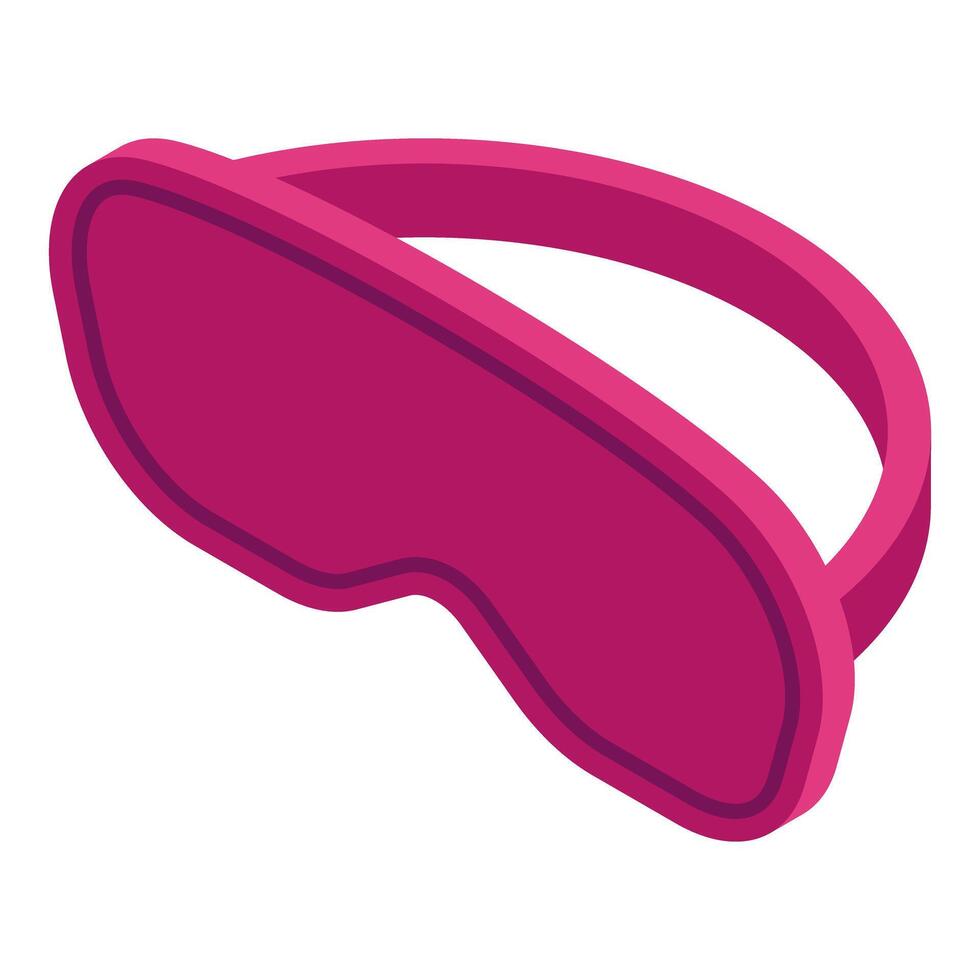 Pink sleeping mask for sleeping well during the night isometric illustration vector