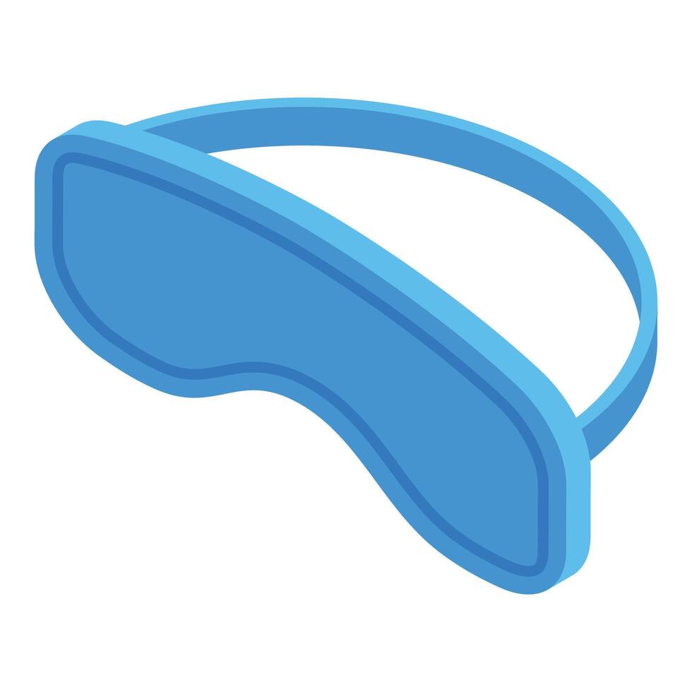 Blue sleep mask blocking light for better sleep isometric icon vector