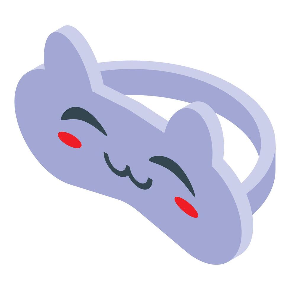 Cute cat sleeping mask relaxing on white background vector