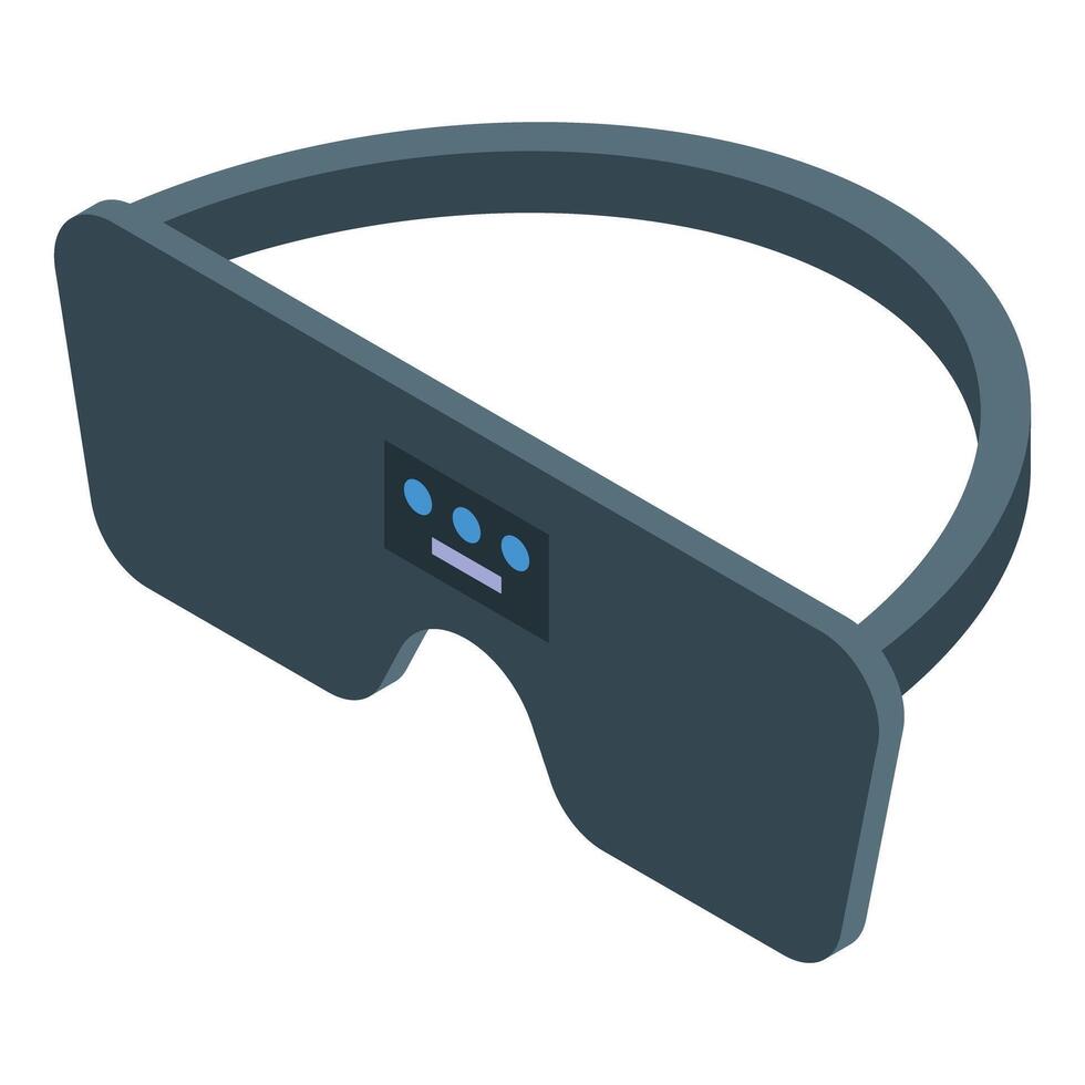 Vr gaming mask displaying game status while protecting eyes from sunlight vector