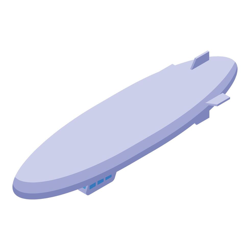 Modern dirigible flying with helium gas inside vector